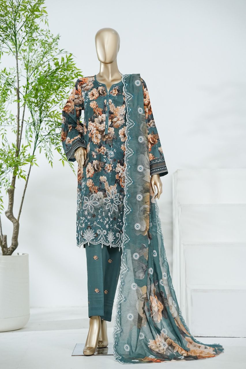 Aifa Printed & Embroidered Lawn 3PC