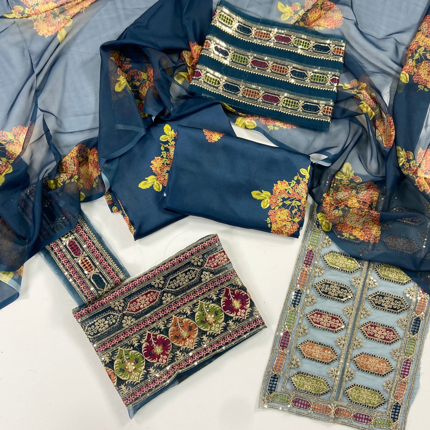 Sabyasachi Premium Silk – With Organza Patches