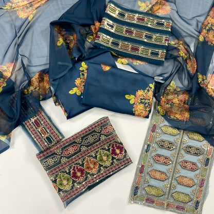 Sabyasachi Premium Silk – With Organza Patches