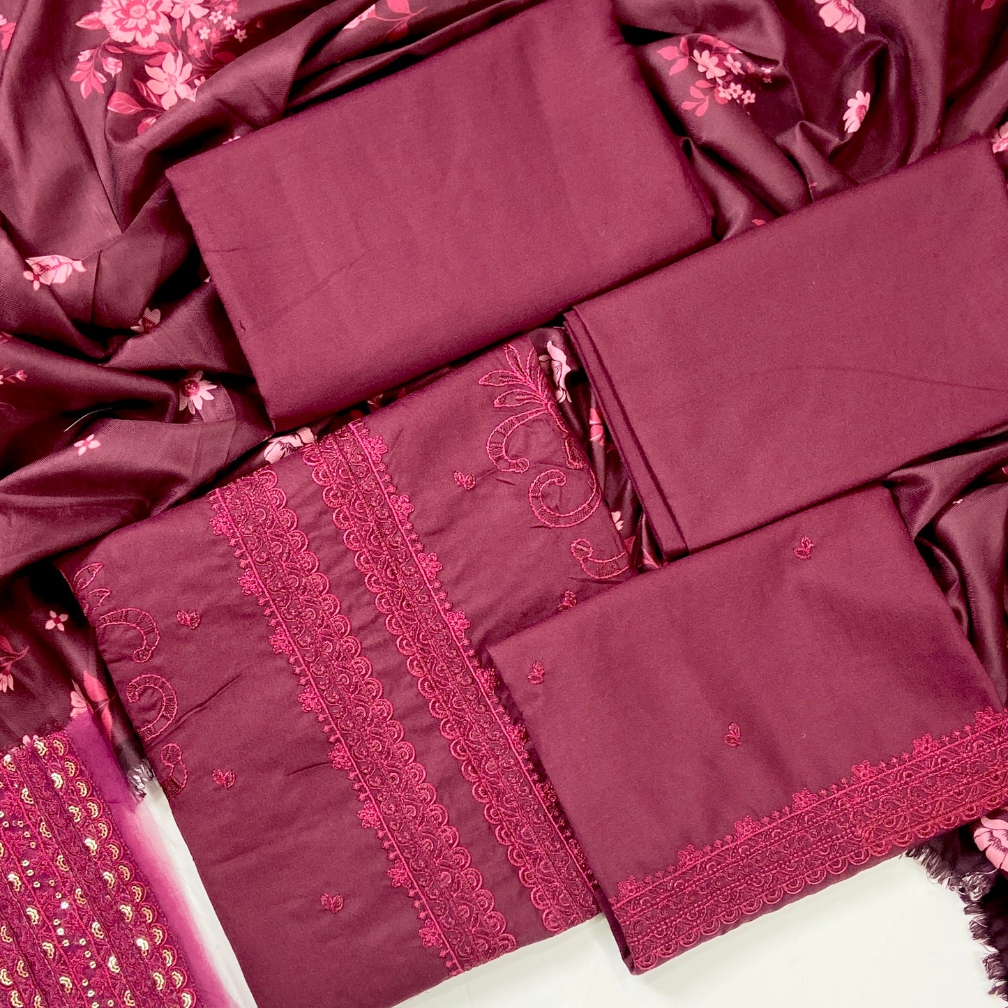 Sobia Nazir Emb Dhanak With Shawl 3-PC