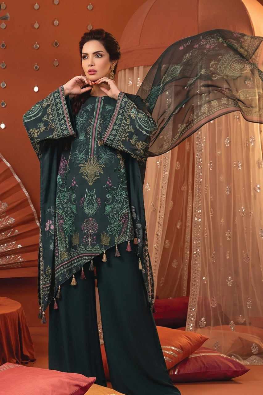 Zesh Printed Velvet Dora Viscose 3PC