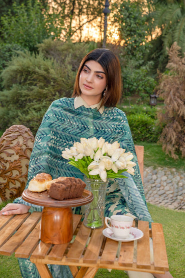 Wania Gold Printed Lawn 3PC