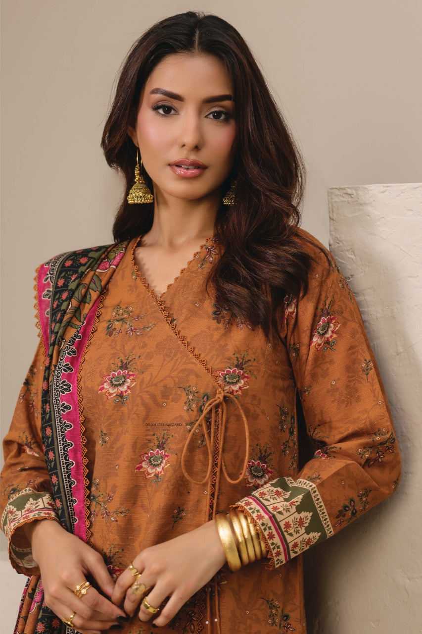Raqs By Uneq Digital Printed Slub Khaddar 3PC