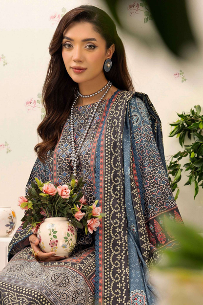 Raiha Digital Printed Linen 3PC