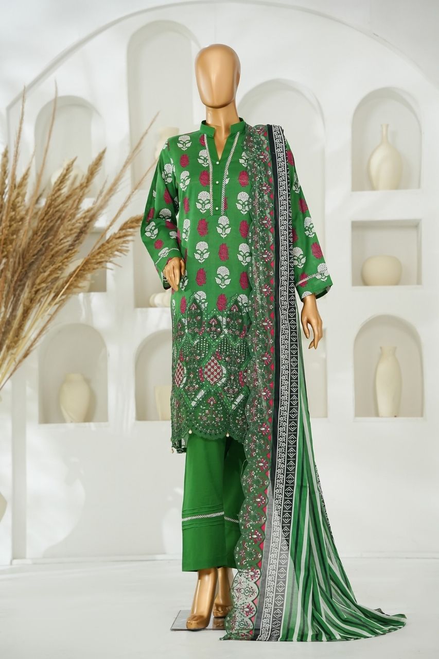 Nishat Laserkari Emb & Printed Lawn 3PC