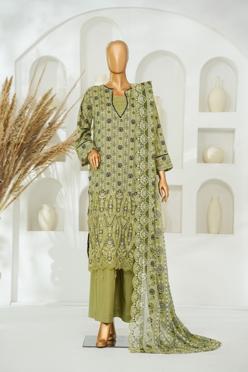 Nishat Laserkari Emb & Printed Lawn 3PC