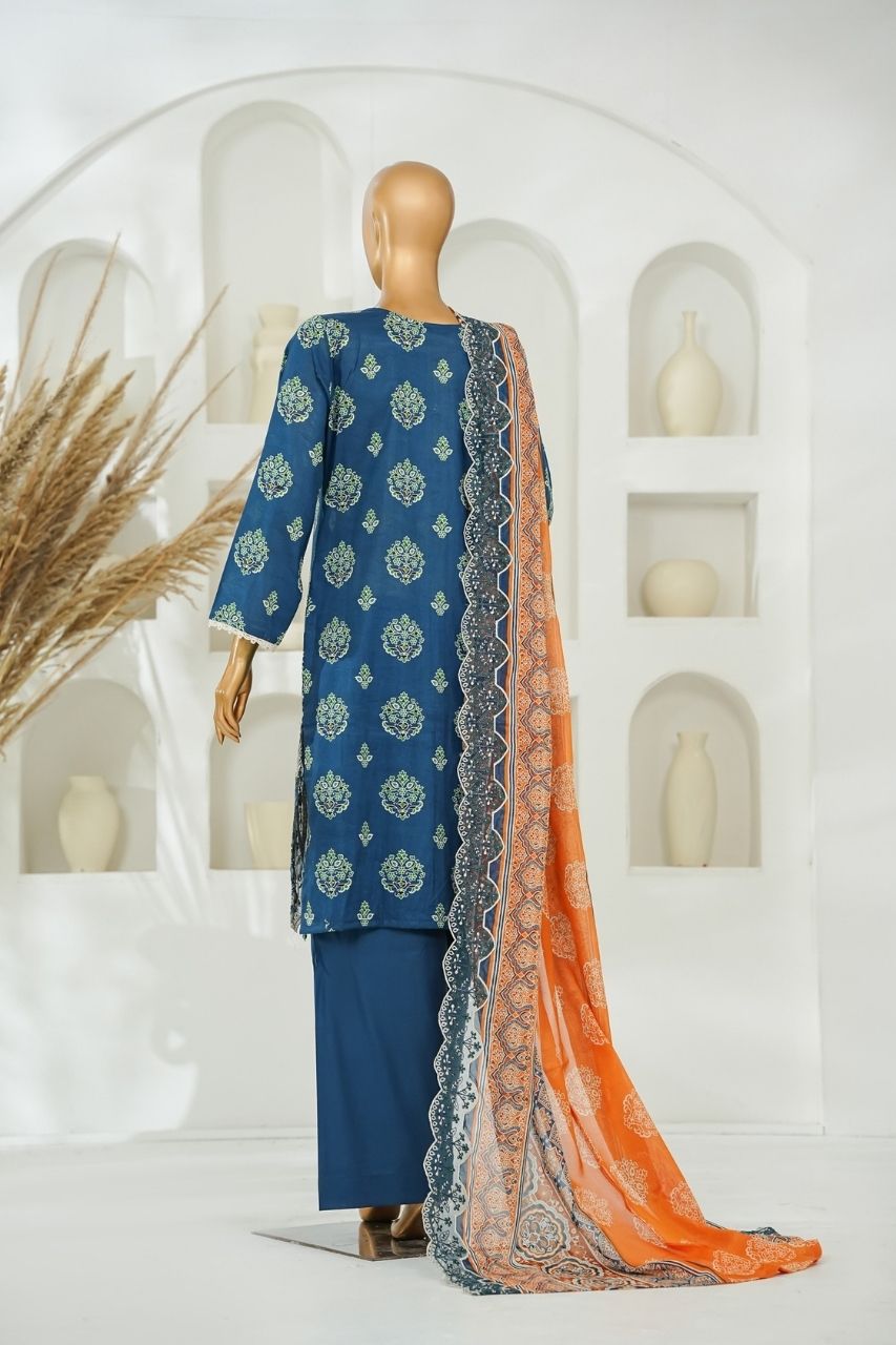 Nishat Laserkari Emb & Printed Lawn 3PC