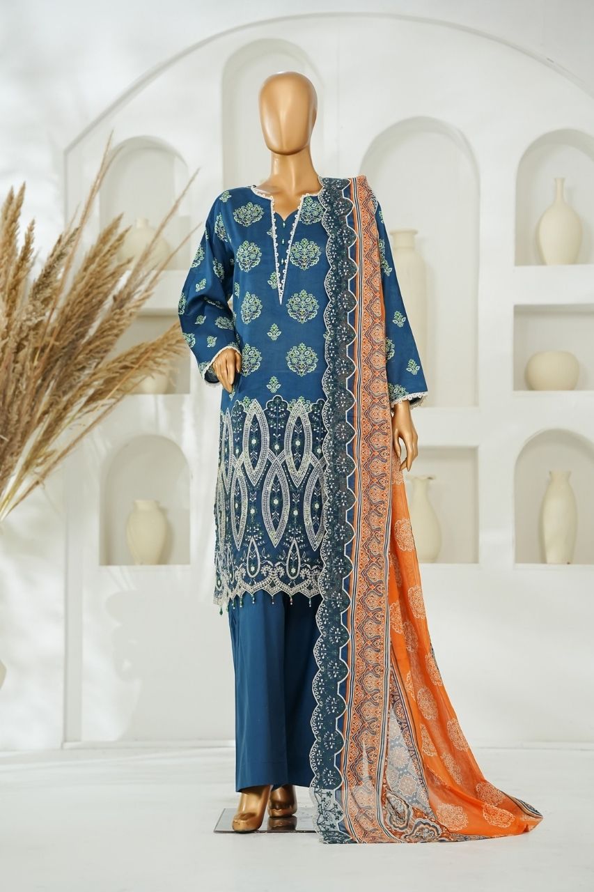 Nishat Laserkari Emb & Printed Lawn 3PC