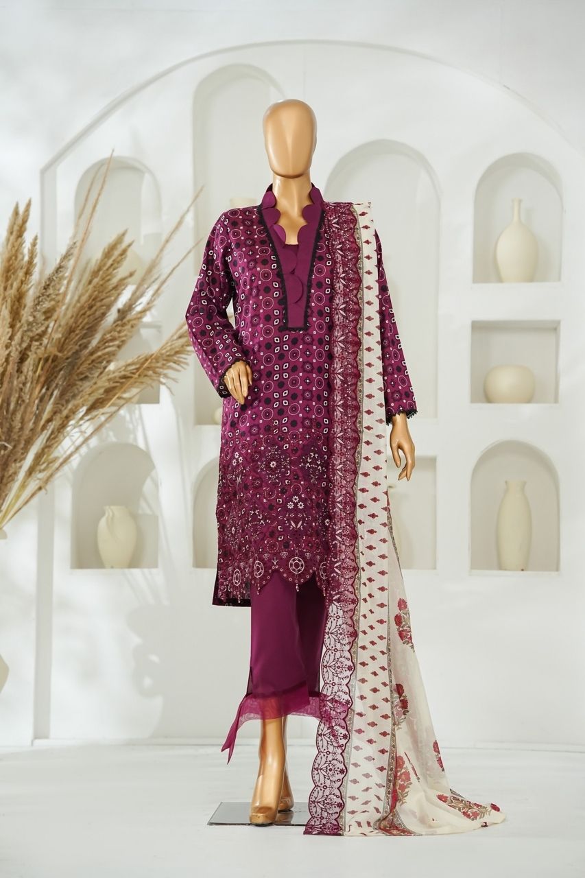 Nishat Laserkari Emb & Printed Lawn 3PC