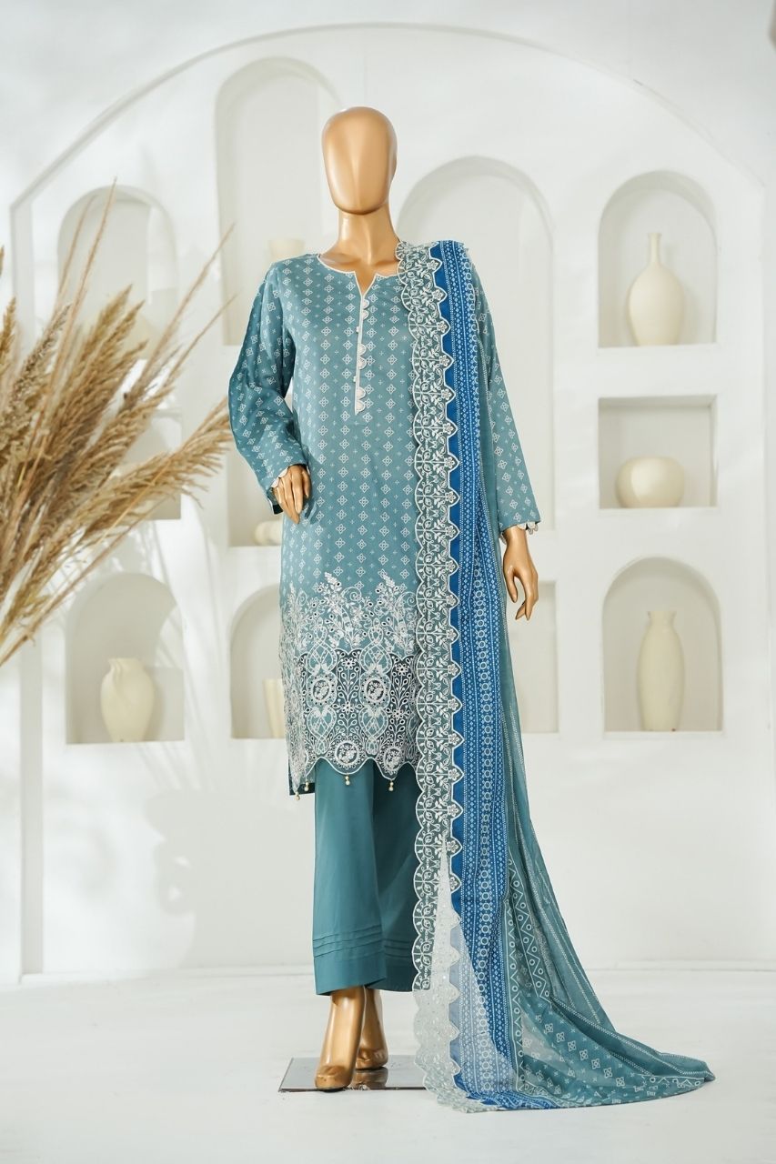 Nishat Laserkari Emb & Printed Lawn 3PC