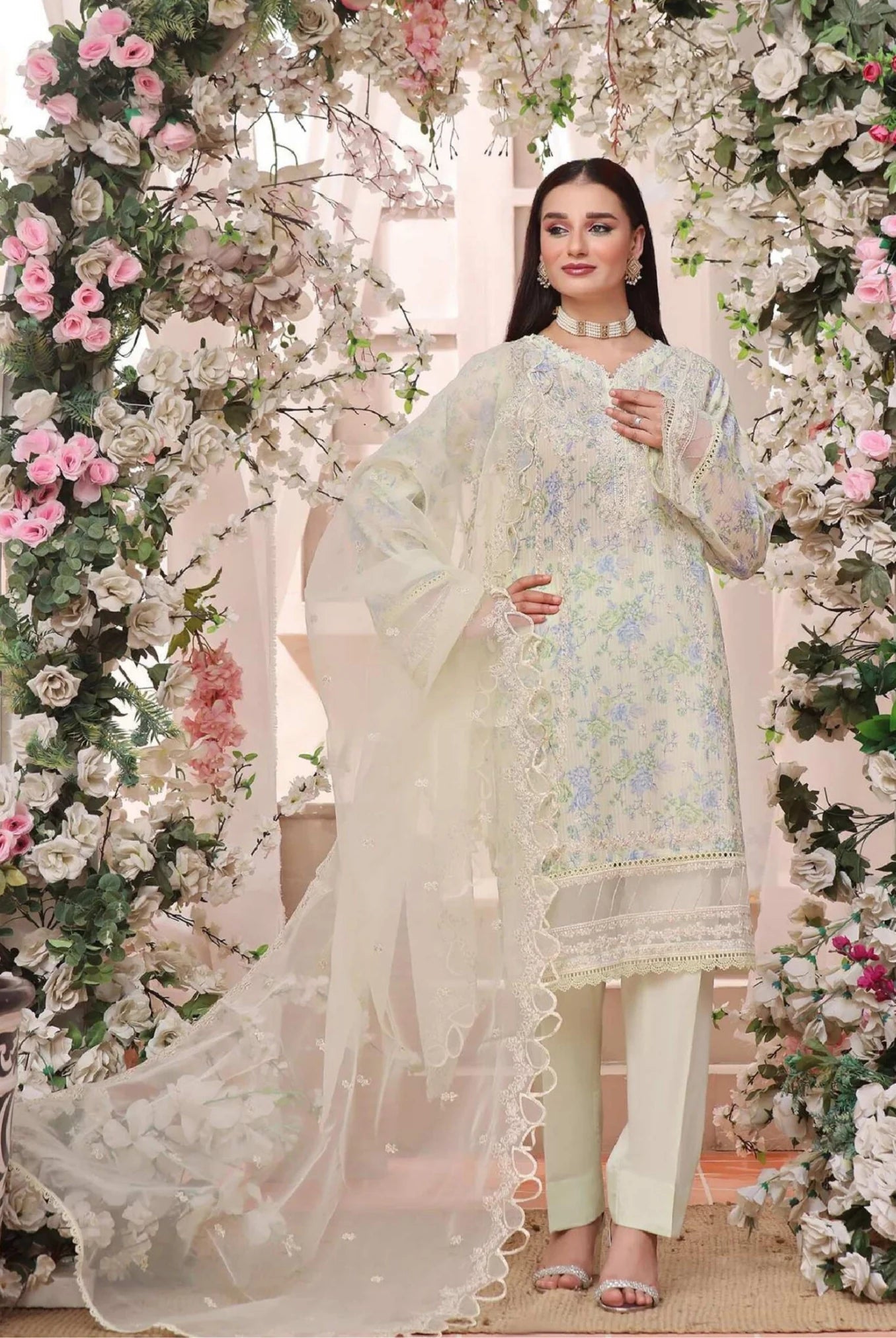 Hira by Dressline Emb Lawn 3-PC