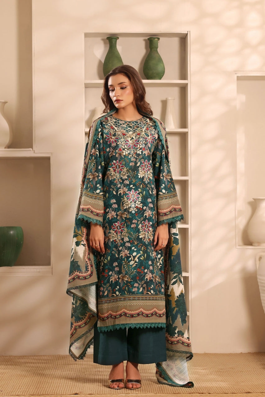 Winter Muse By Zarineh Digital Printed & Emb Khaddar 3PC