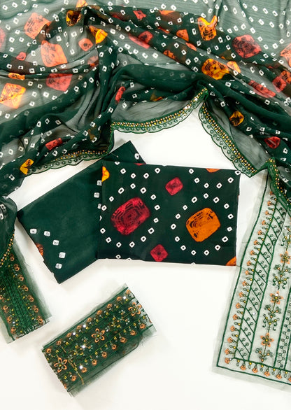 Aneelas Digital Printed Lawn With Emb Patches 3PC