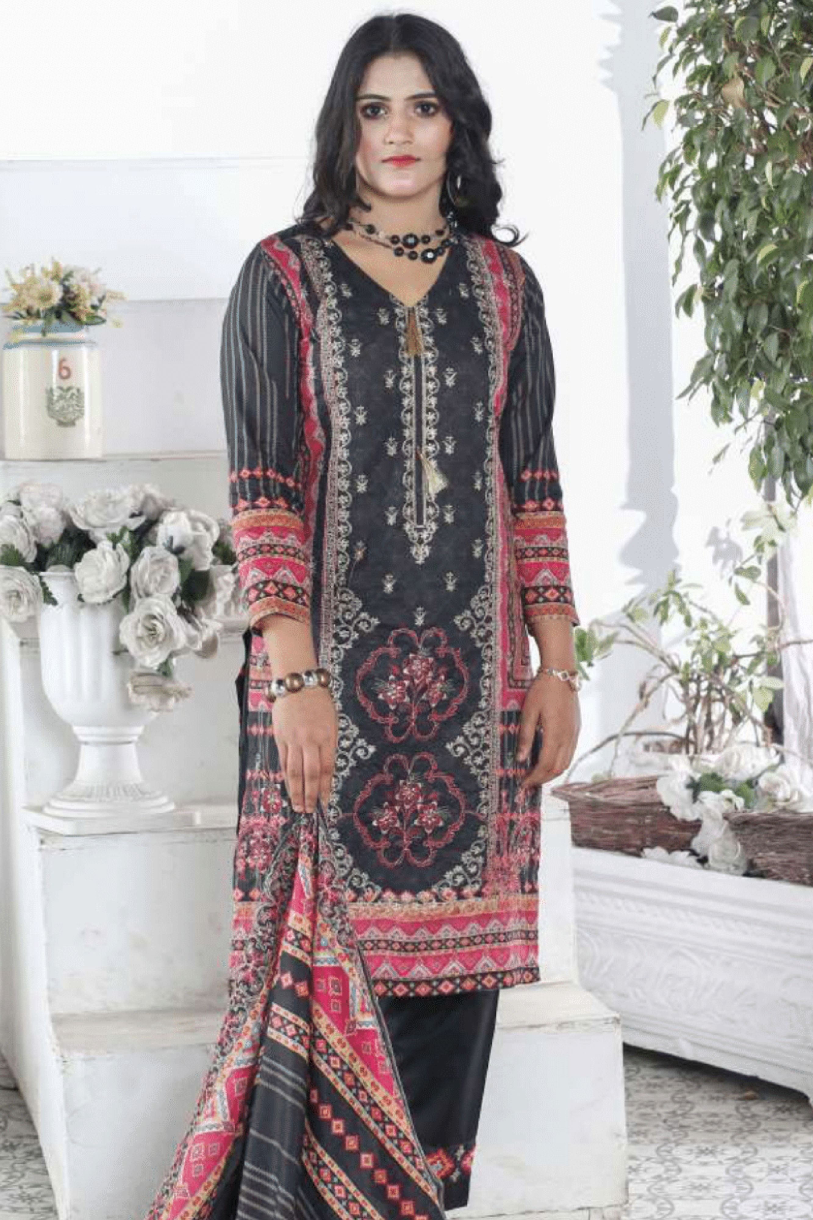 Anaya Noor 3-Piece Unstitched Embroided Lawn Summer Collection 2024