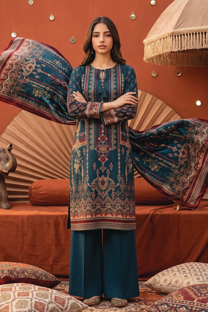 Zesh Printed Velvet Dora Viscose 3PC