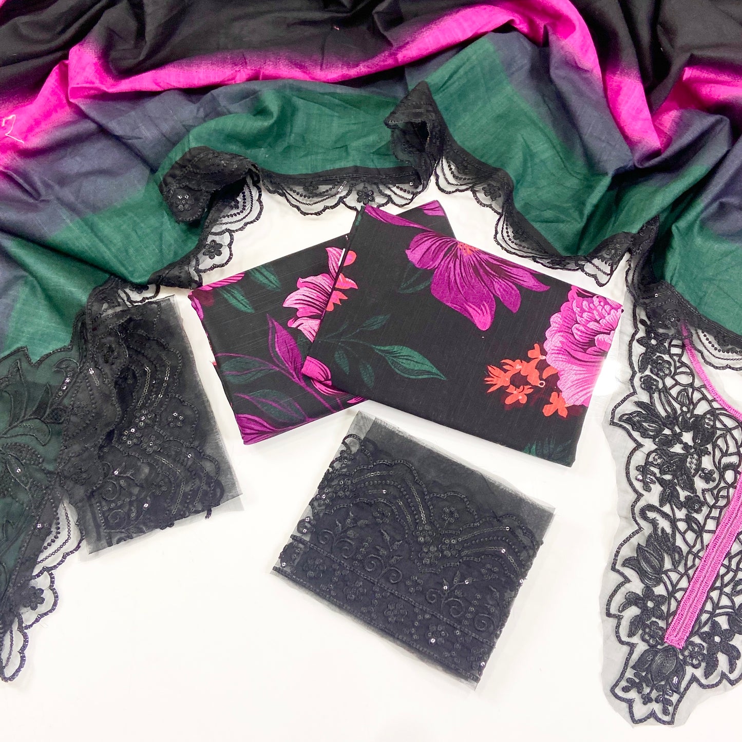 Iznik Emb Khaddar With  Emb Patches 3PC