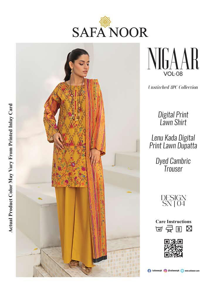 Safa Noor Digital Printed Lawn 3-PC