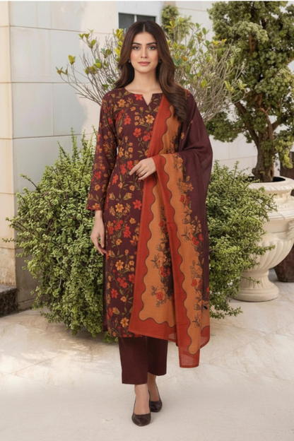 Motifz Premium Printed Khaddar 3PC