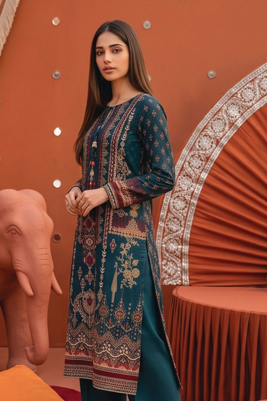 Zesh Printed Velvet Dora Viscose 3PC