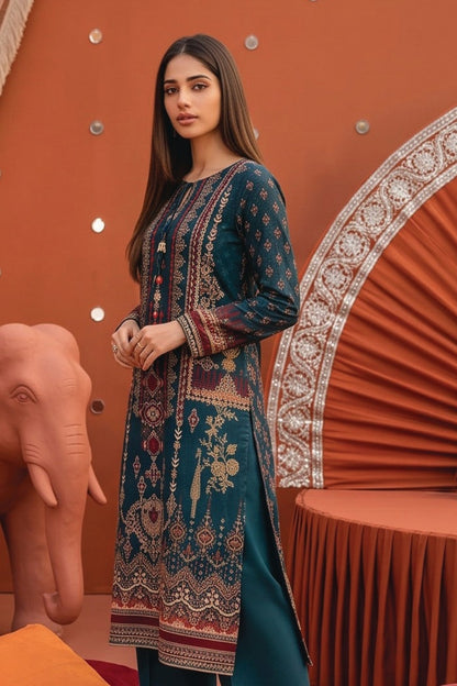 Zesh Printed Velvet Dora Viscose 3PC
