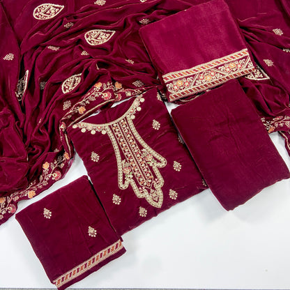 Maria B Luxury Velvet Embroidered Suit – 3PC