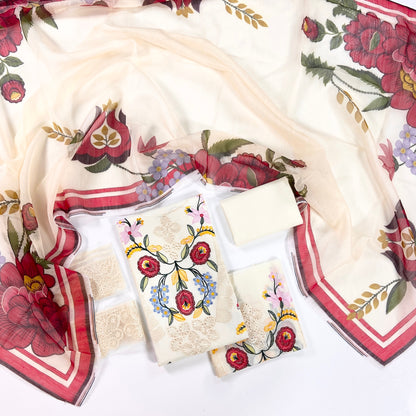 Maria B Plain Embroidered Lawn 3PC