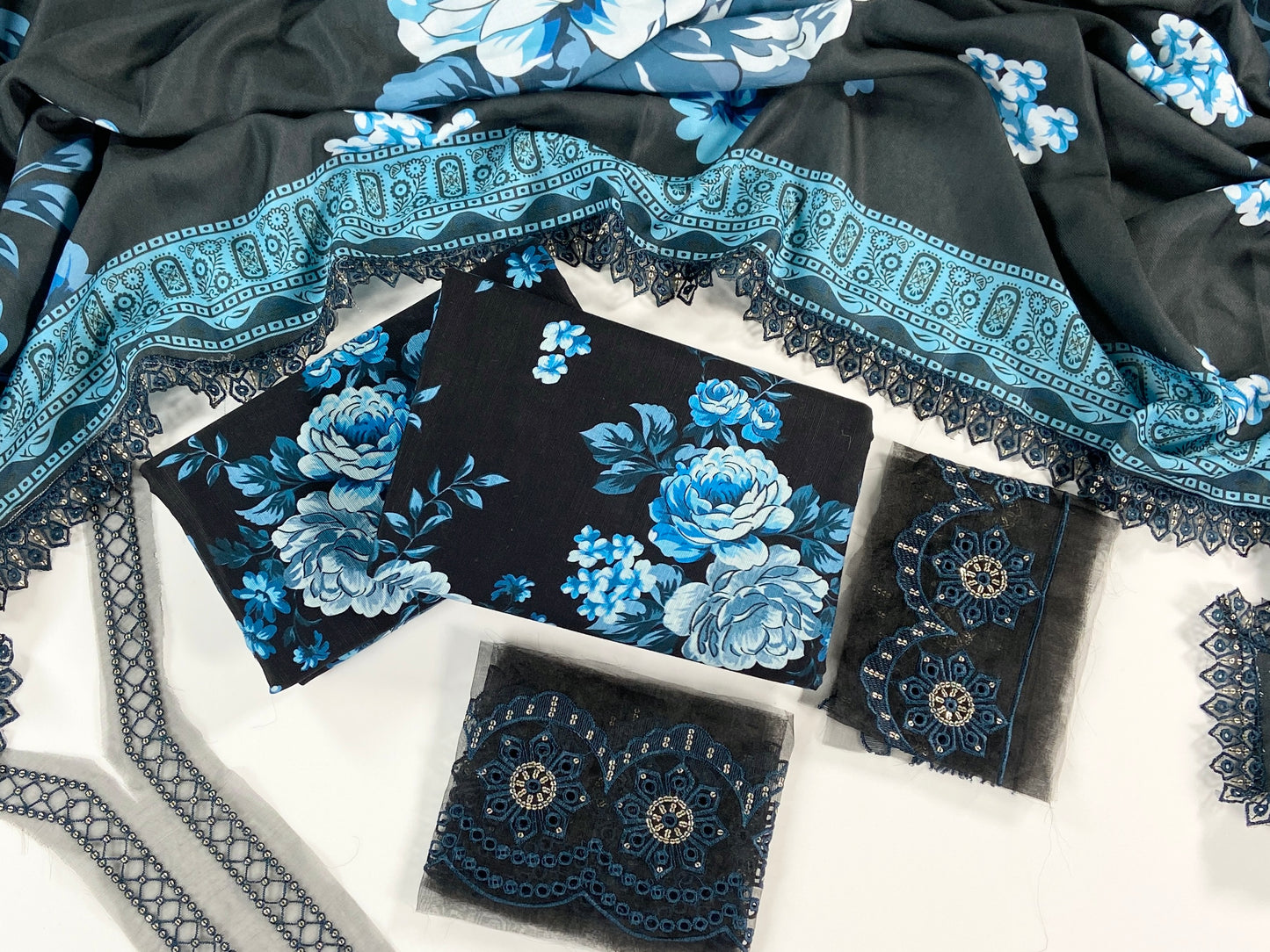 Baroque Printed Slub Khaddar With Emb Patches 3PC