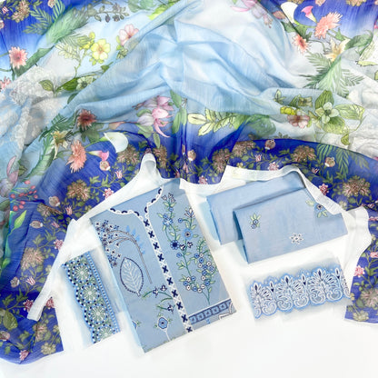 Mahnur Luxury Embroidered Lawn 3PC