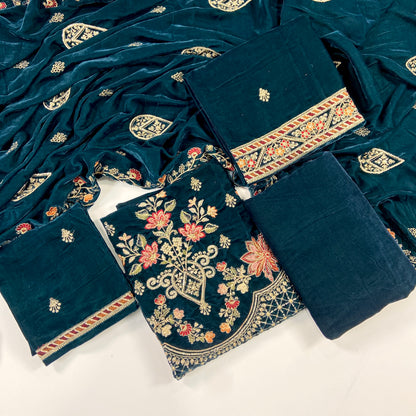 Maria B Luxury Velvet Embroidered Suit – 3PC