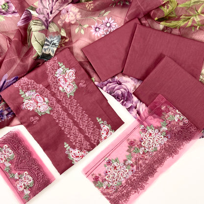 Bin Ilyas Cambric Embroidered 3PC