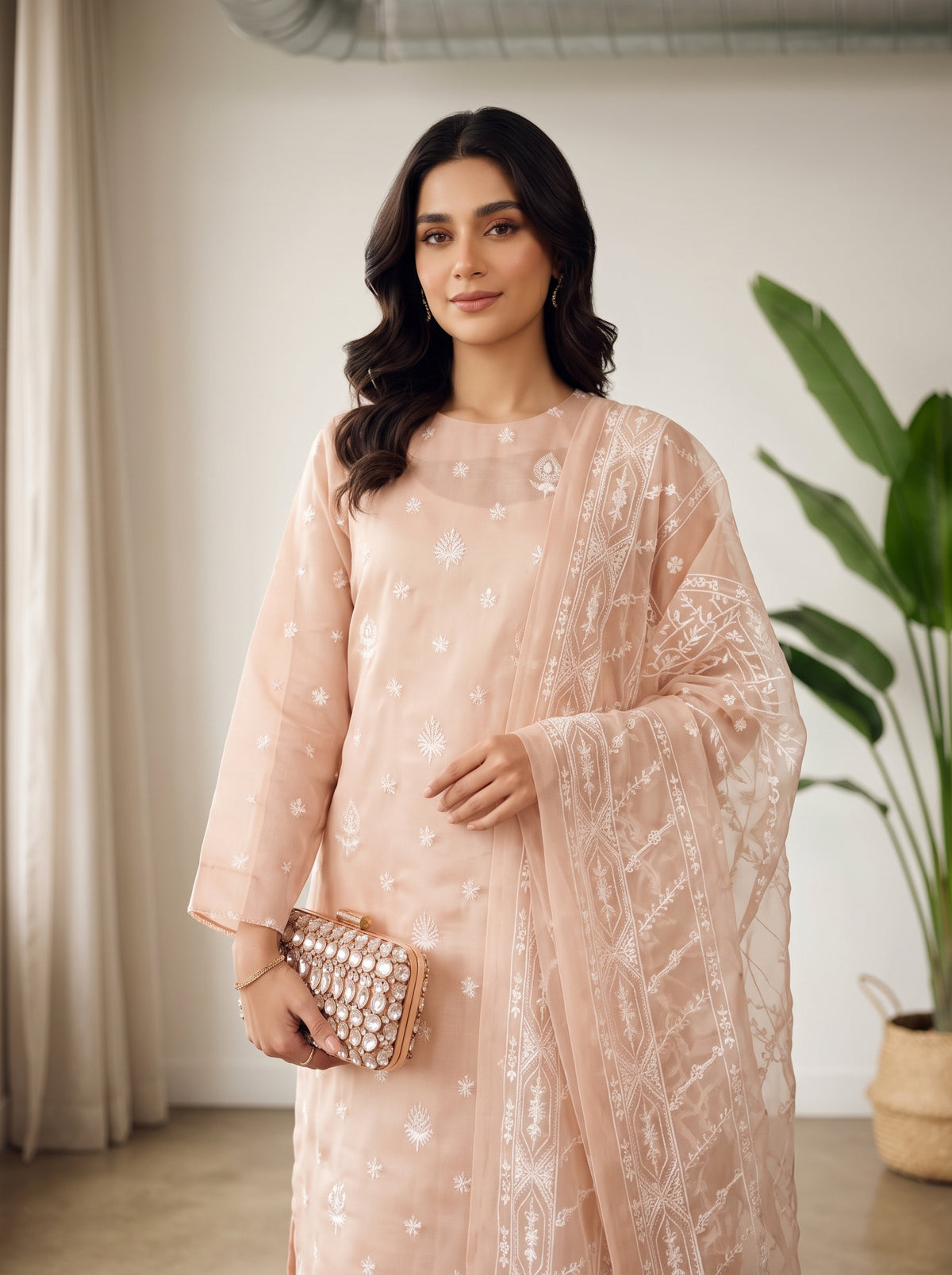 White Rose By Anaya Noor Emb Viscose 3PC