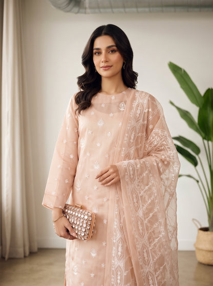 White Rose By Anaya Noor Emb Viscose 3PC