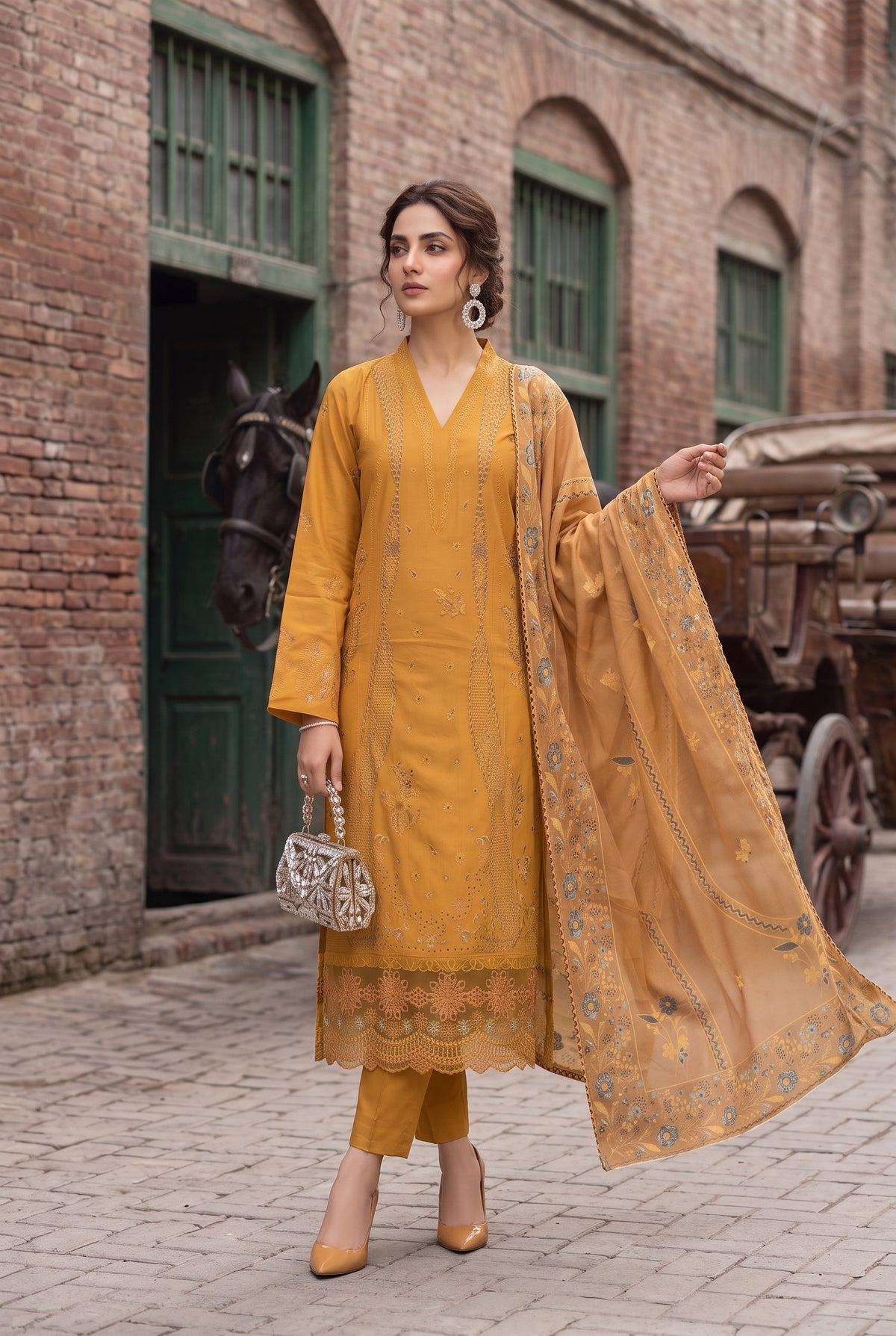 Sukhaina By Anaya Noor Fully Emb Slub Marian 3PC