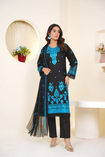 Asim Jofa Cambric Embroidered 3 Piece Suit