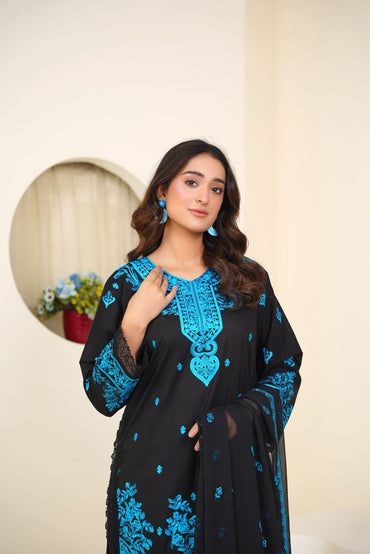 Asim Jofa Cambric Embroidered 3 Piece Suit