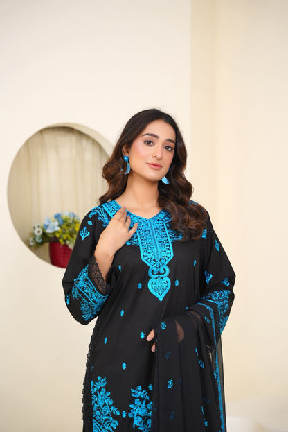 Asim Jofa Cambric Embroidered 3 Piece Suit