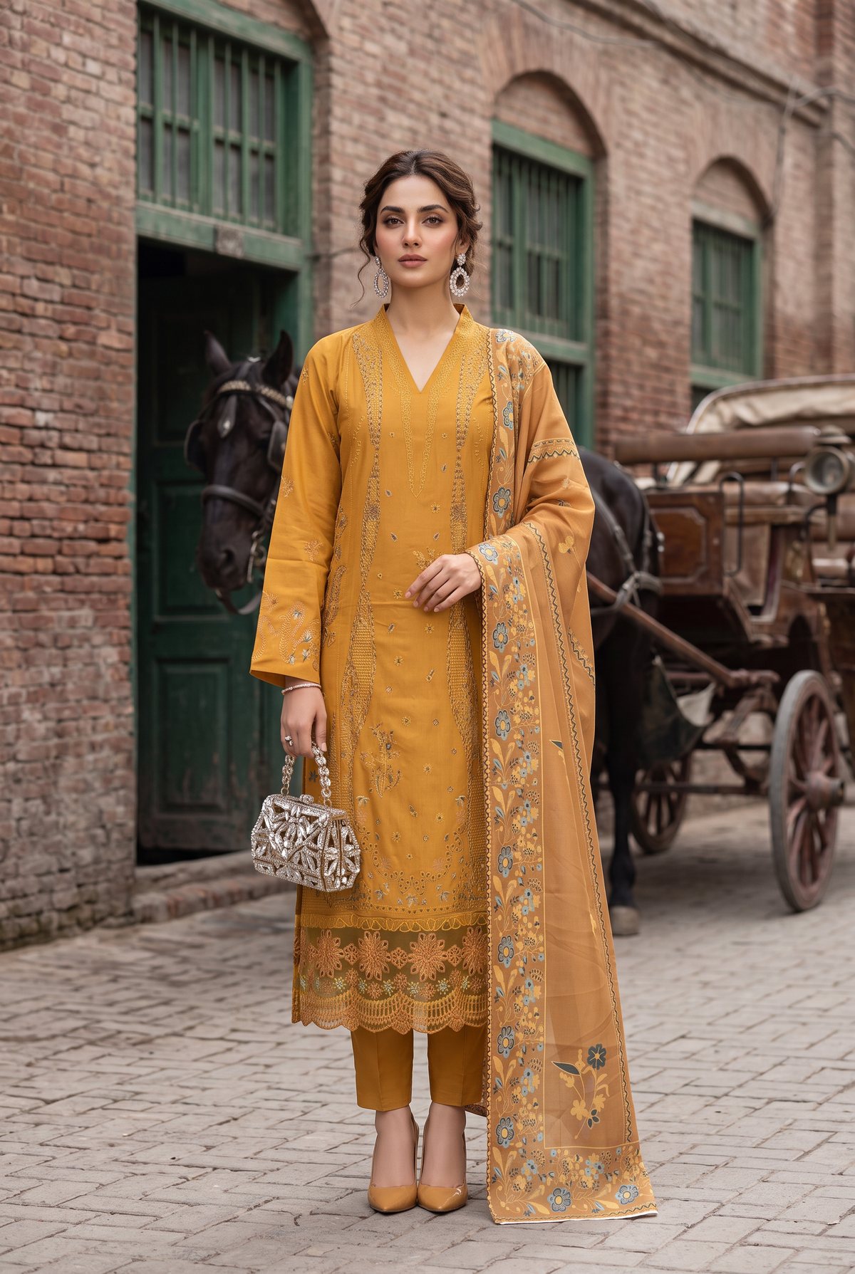 Sukhaina By Anaya Noor Fully Emb Slub Marian 3PC