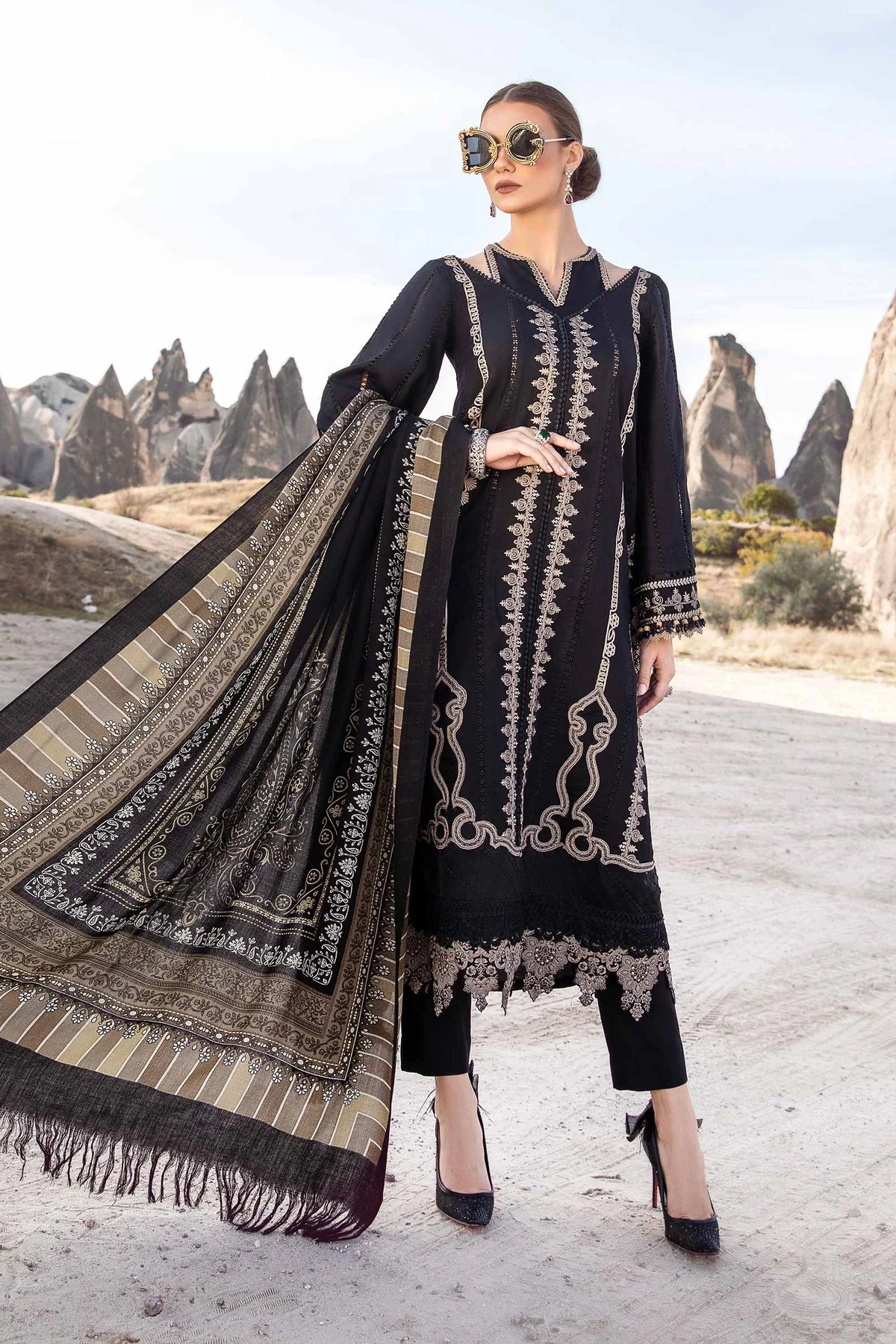 Maria B Print Emb Lawn 3-PC