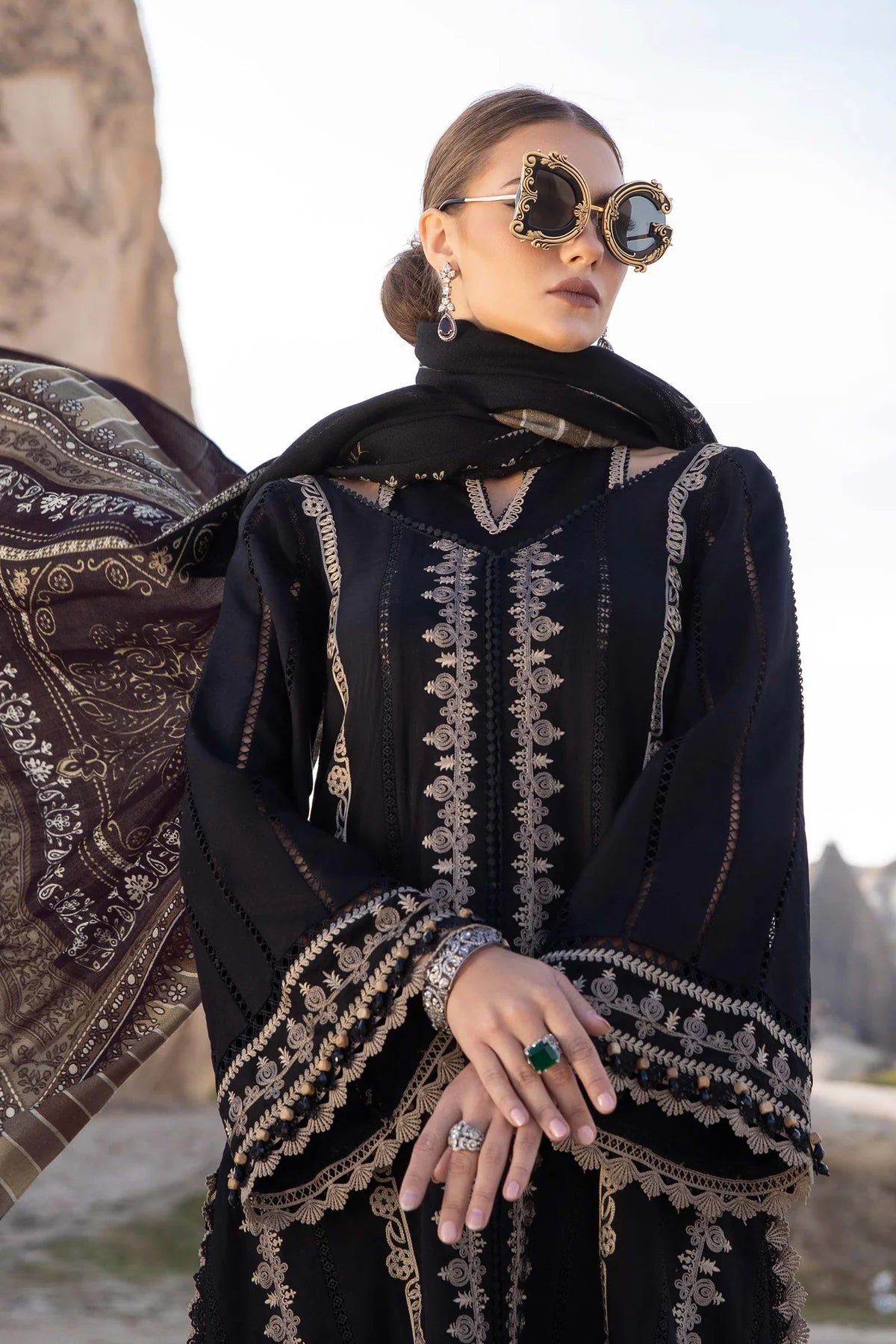 Maria B Print Emb Lawn 3-PC