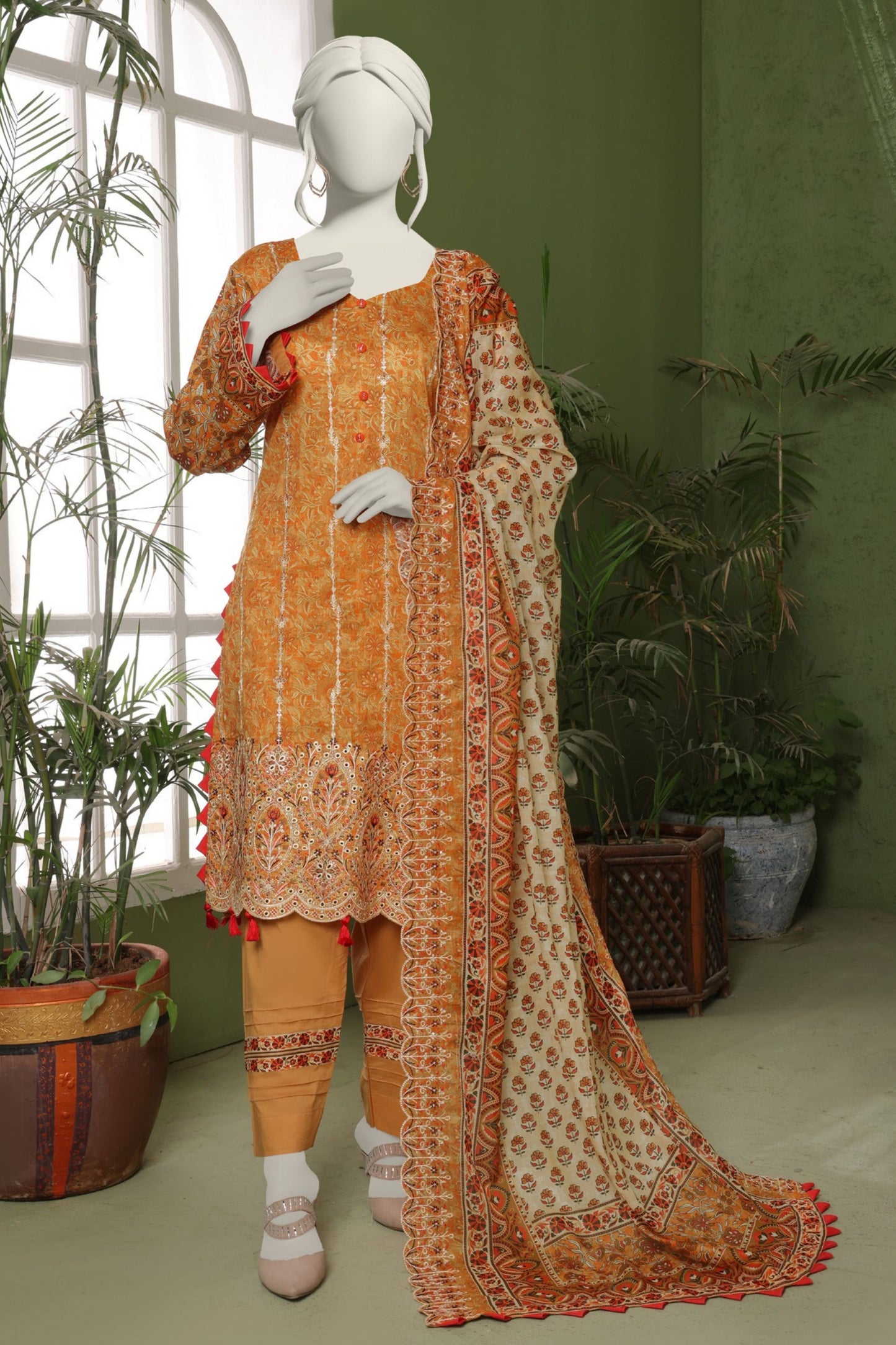 Almeerah Emb & Printed Lawn 3PC