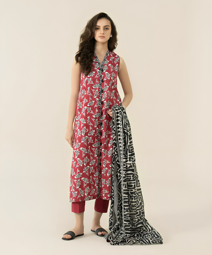 Sapphire Digital Printed Linen 3-PC
