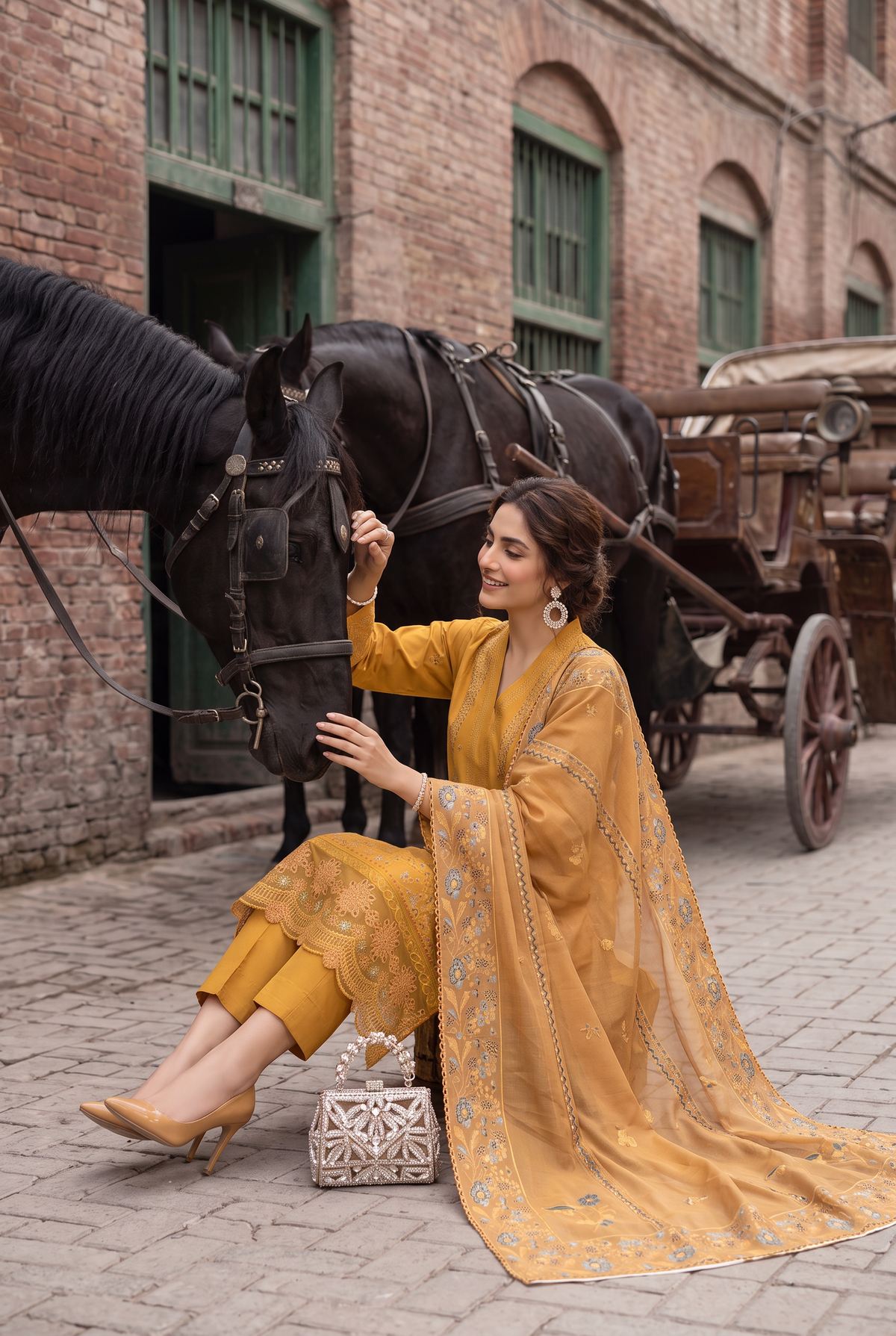 Sukhaina By Anaya Noor Fully Emb Slub Marian 3PC