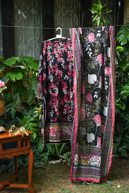 Eshay By Murahse Printed Doria Lawn 3-PC