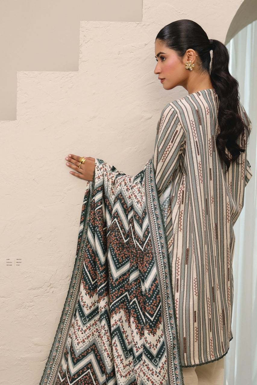 Raqs By Uneq Digital Printed Slub Khaddar 3PC