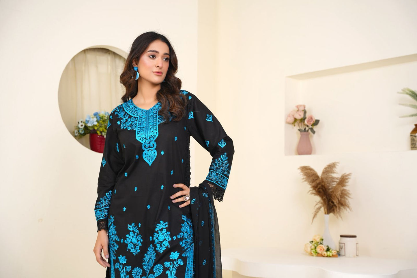 Asim Jofa Cambric Embroidered 3 Piece Suit
