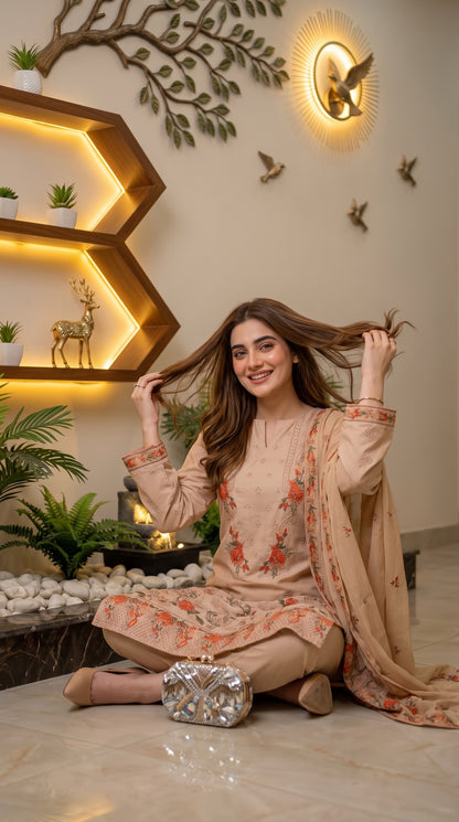 Halima By Anaya Noor Premium Emb Viscose 3PC