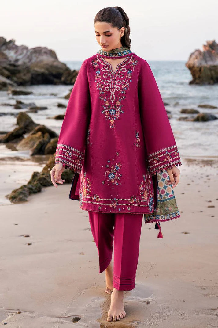 Jazmin Plain Embroidered Lawn 3PC