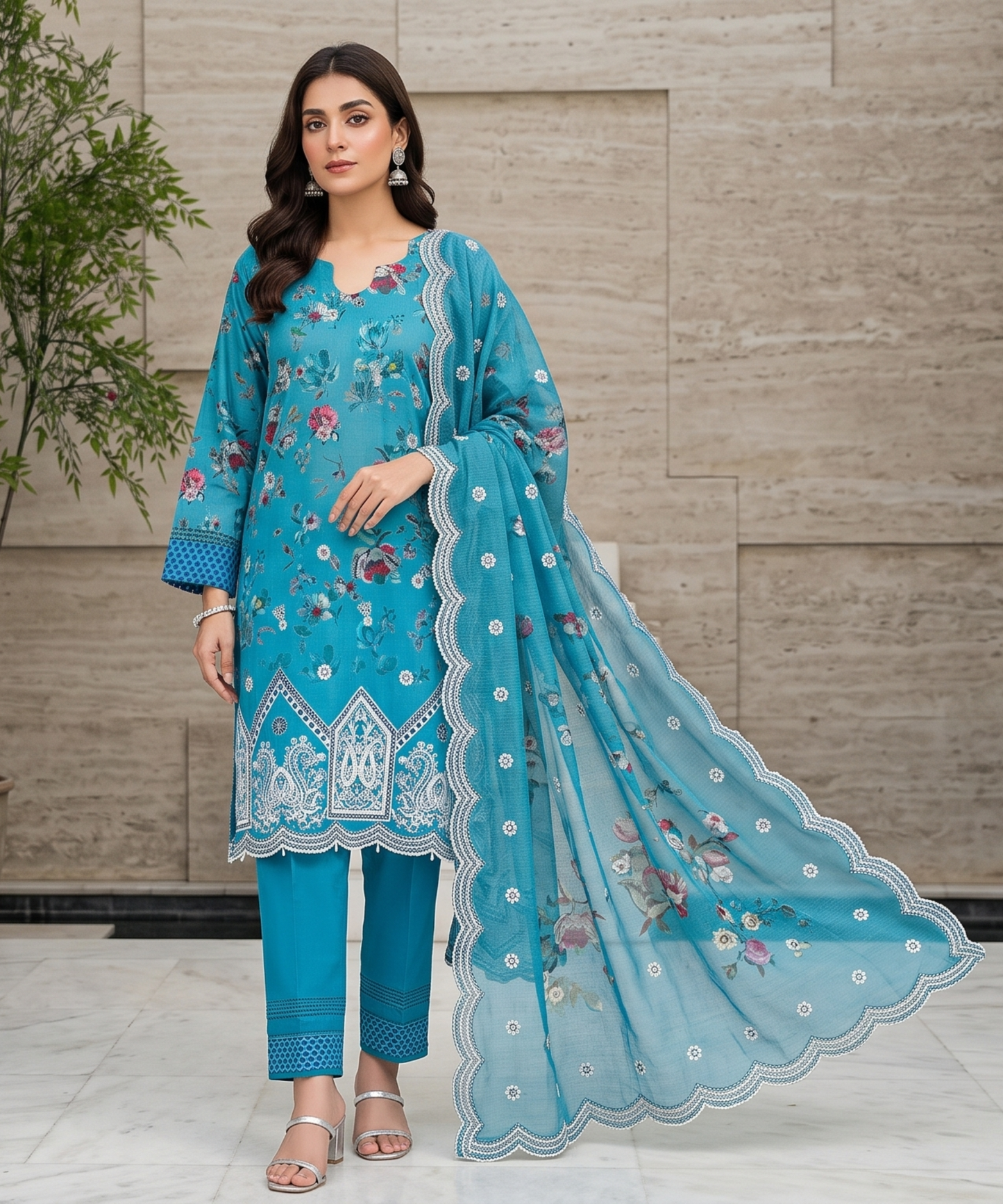 Aifa Printed & Embroidered Lawn 3PC