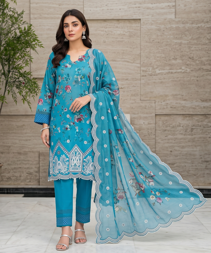 Aifa Printed & Embroidered Lawn 3PC