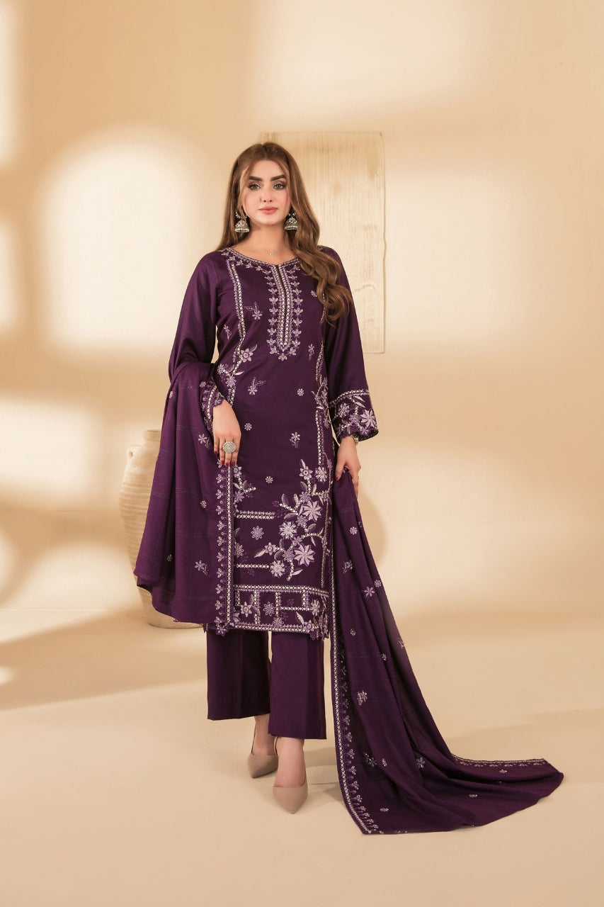 Monae By Tawakkal Luxury Embroidered Dhanak Volume 3PC